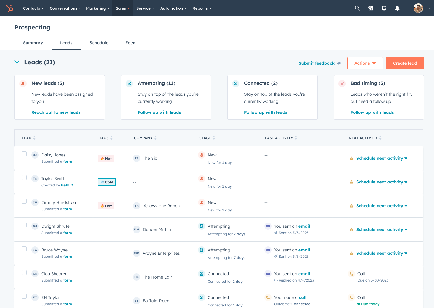 HubSpot Prospecting Tool Preview