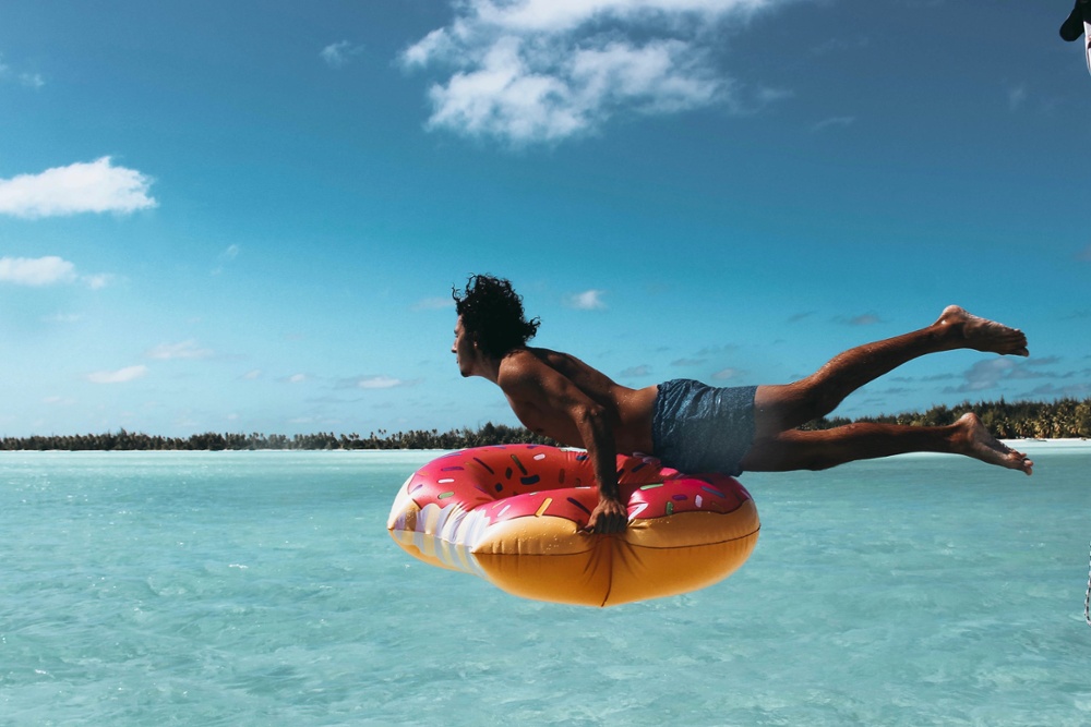 Dude having fun in the sea