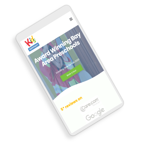 Kids Konnect website mockup - mobile