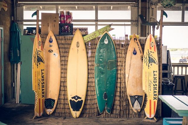 surfboards at a surf shop representing a hubspot portal audit