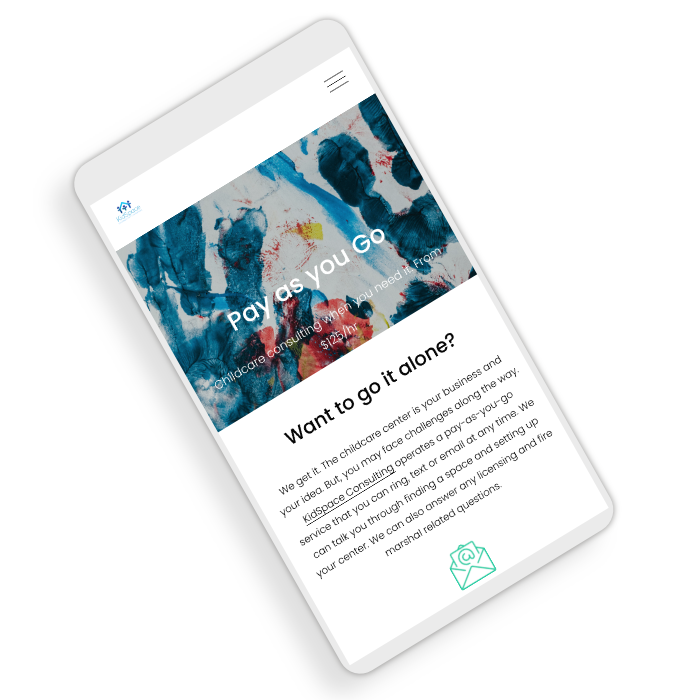 Single mobile mockup Kidspace